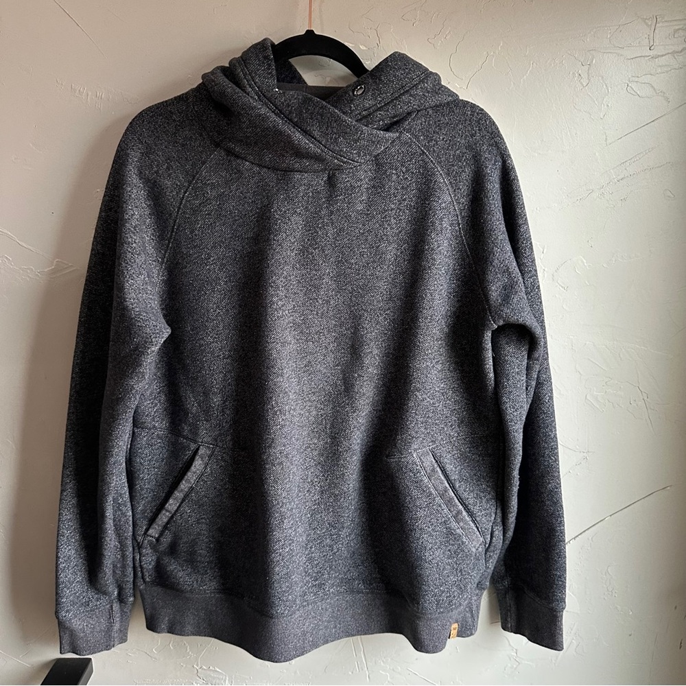 Tentree Organic Hoodie Gray Minimalist Outdoor‎ Cabin Core Sweatshirt Men L
